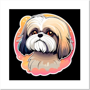 Shih Tzu Dog Illustration Posters and Art